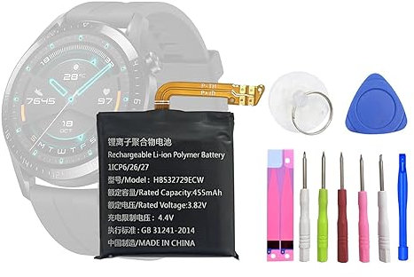 HIGHAKKU Smartwatch Batería de repuesto HB532729ECW compatible con Huawei Watch Smartwatch GT2 GT 2 46 mm con herramientas
