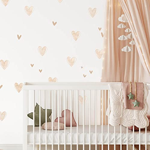 INSPIO Wandtattoo Beige Herzen für das Kinderzimmer