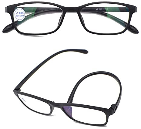 Mcoorn Lesebrille Entspiegelt Flexibel Für Damen Herren, Stylisch TR90 Anti Blaue Lesebrille für Handy, Dioptrien +4.0