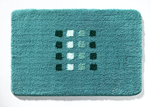 Kleine Wolke Badteppich Quadri (LBH 60x50x2 cm) LBH 60x50x2 cm türkis