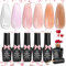 Beetles UV Gel Nagellack Set - 6 Farben Gel Nagellack 7.5ml Transparentes Gelee Nageldesign Sets LED Lampe Trocken Gel für Nageldesign Maniküre ür Frauen Anfänger