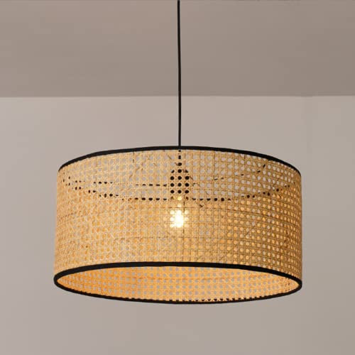 GUANSHAN Handgewebte Rattan-Hängelampe im Wabi-Sabi-Stil, Rattan-Ausschnitt-Deckenlampe, dekorative Hängeleuchte, Kronleuchter für Schlafzimmer, Wohnzimmer