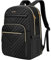 Zaino portatile 17,3 pollici elegante Daypack con porta USB, idrorepellente College Bookbag, grande zaino per viaggi/affari/donne, nero