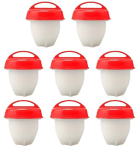 Caldera De Huevos De Silicona De 8 Piezas,Tazas De Vapor Antiadhesivas Reutilizables,Hueveras Duras Sin Cáscara, Molde De Huevos De Caza,Herramientas De Cocina Para Huevos Duros De Calidad Alimentaria