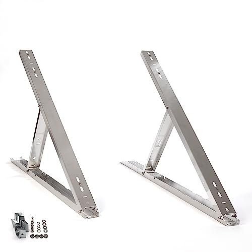 WATTSTUNDE Flachdach Solarmodulhalterung, verstellbar Winkel 15° bis 45°, Halterung für Balkonkraftwerk, Garten, Schuppen, Carport, Module bis 114cm, 0% Mwst (HST120)