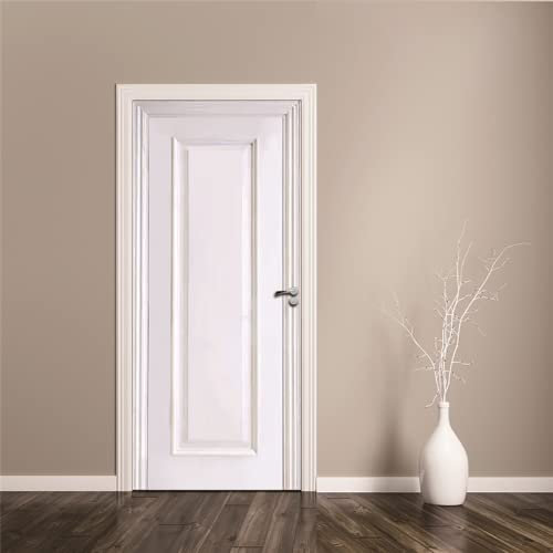 PLEETS Sticker Porte Effet 3D Porte en bois blanc 77 x 200cm Poster de Porte, PVC Imperméable Papier Peint pour Chambre Salle de Bain Cuisine Décoration Porte Murale