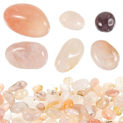 Yardwe Cherry Blossom Agate Pebbles for Hydroponics Plant Pots Decorative Stones Landscape Rocks Landscaping Aquarium Decoration