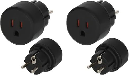 Brennenstuhl Reisestecker/Reiseadapter (Reise-Steckdosenadapter zum Anschluss elektrischer Geräte mit amerikanischem (3-Pin) Stecksystem in Ländern mit Schutzkontakt Stecksystem) schwarz