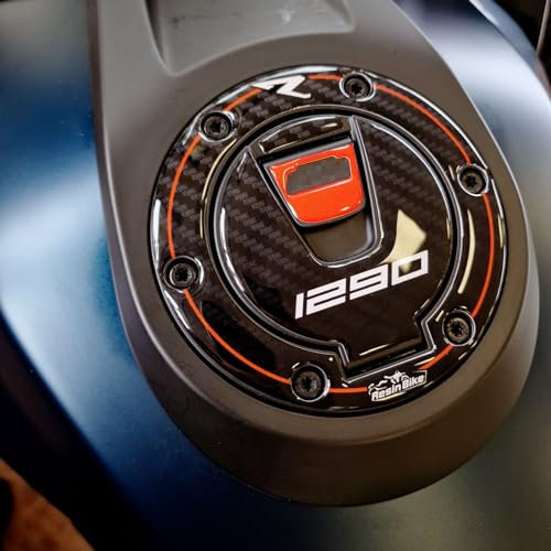 Resin Bike Adesivi Moto Compatibile con Ktm 1290 Super Duke R 2022-2023. Protezione Tappo Serbatoio da Urti e Graffi. Adesivi Resinati con Effetto 3D Made in Italy