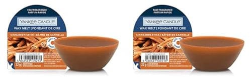 Yankee Candle Wax Melts, Cinnamon Stick, Up to 8 Hours of Fragrance, 1 Count, Orange (Pack of 2)