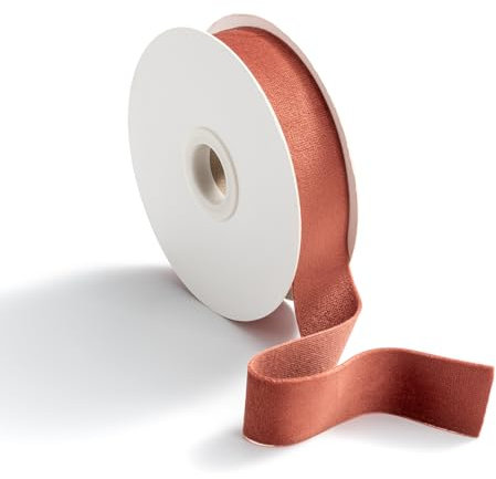 CHUQING Schleifenband Terracotta Band Geschenkband Samt Geschenkband Hochzeit Stoffband Dekoband 9 m x 25 mm