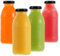 LIMILI Bottiglie in vetro con coperchio, 4 bottiglie per latte in vetro trasparente da 280 ml, bottiglie per succhi di frutta, frullati, bottiglie per latte riutilizzabili, per preparare proteine,