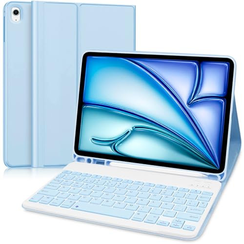 Teclado iPad Air 11 Pulgadas 2024, Funda con Teclado para iPad Air 11 2024/2025 (Modelo: A2902/ A2903/ A3266/ A3267), Compatible con Air 5th/ Air 4th (iPencil No Incluido)