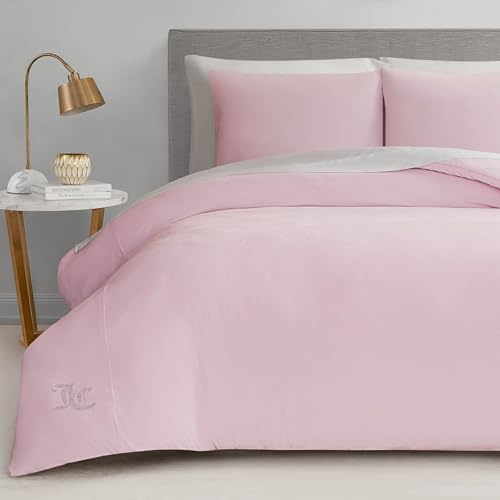 Juicy Couture Marshmallow-Bettwäsche-Set für Doppelbetten, Velours, 3-teilig, Rosa
