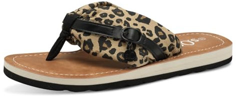 s.Oliver Damen Zehentrenner mit Herzdetail Sommer, Mehrfarbig (Leopard), 40 EU