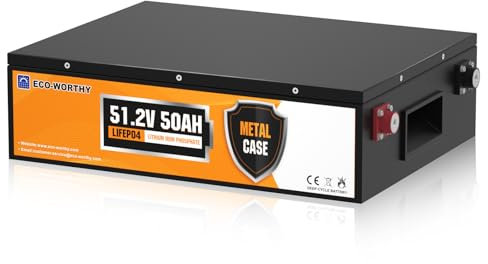 ECO-WORTHY Batería LiFePO4 de 48 V y 50 Ah con protección mediante sistema de gestión de batería (BMS) y 15 000 ciclos como máximo, batería de litio solar de 2560 Wh para kits completos de