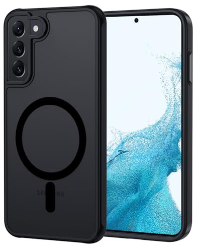 XTCASE für Samsung Galaxy S21 Plus 5G Hülle Magnetisch kompatibel mit Magsafe, Matt Transluzente Handyhülle für Samsung Galaxy S21 Plus 5G Kratzfeste PC Rückseite + TPU Bumper - Schwarz