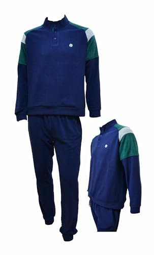 NOTTINGHAM Pigiama Uomo in Pile - Pigiama Uomo Invernale - Pigiama Uomo Top Termico Caldo Molto Morbido - Pigiama Uomo Micropile Pile Polare (41861 Blu, S)