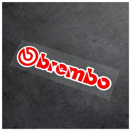 Brembo Motorcycle Brake Stickers (1PC) - High-Temp Resistant Vinyl Decals for Brake Calipers - DIY Motorbike Modification - Official Style Lettering Decoration(BRE-Red-G,12.5x3.2CM(M))