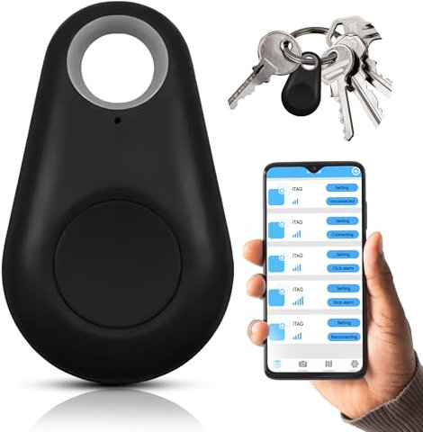 Generise ‘Found It!’ Compact Bluetooth GPS Tracker Tag – Anti-Loss Locator with App, Alarm, Camera Control & Map Positioning – Compatible with iOS/Android – CR2032 Battery – 6-Month Standby