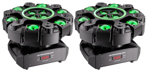 2PCS Lyre LED 180W, Jeux de Lumiere RGBW 26CH Disco Lumière Stroboscopes Beam Projecteurs pour Scène DJ Club Bar Fête