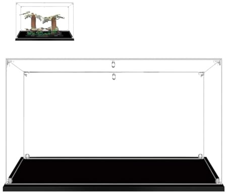 Acryl vitrine , Acryl Display Box mit schwarzer Basis, Staubdichte Klare Display Case, für Sammlerstücke Figuren Puppenspielzeug Modelle Autos (40x20x30cm)