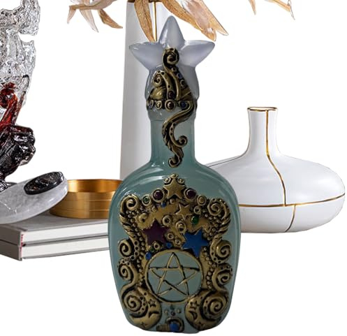DAWCBVJQ Vintage Flaschen Deko - Ästhetische Harz Vase für Zuhause, Wohnzimmer, Esstisch, Bücherregal, Schlafzimmer, Geburtstag, Urlaub