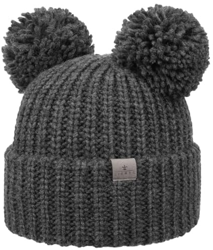 LIERYS Double Pom Strickmütze Beanie Made in Germany Damen Winter