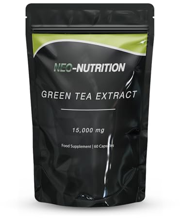 Green Tea Extract 15,000mg - 95% Polyphenols (490mg per Capsule) - 60 Vegan Capsules 2 Month Supply - letterbox Friendly Pouch