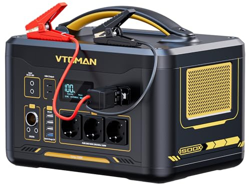 VTOMAN Jump 1500X Tragbare Powerstation 1500W mit Überbrückungskabel