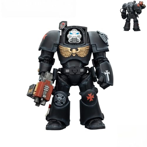 JOYTOY Warhammer 40.000 Black Templars Terminator 2 with Power Fist and Storm Bolter Hochdetaillierte Gelenkfigur Actionfigur – Sammlerstück Geburtstage!
