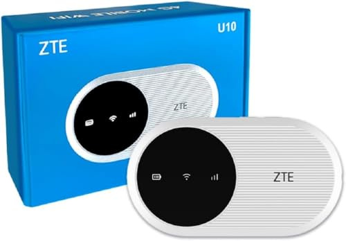 ZTE U10 Mobiler Router Hotspot 4G WiFi CAT4 Modem 287Mbps für bis zu 32 Geräte weiss - 2000 mAh Akku (Ricondizionato)