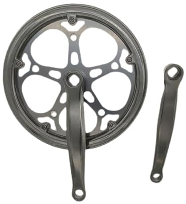 Chatonshen Bielas para Bicicleta con Doble Protector de Cadena, Plato de 52 Dientes, Monomarcha, Plegable, para Ciudad.