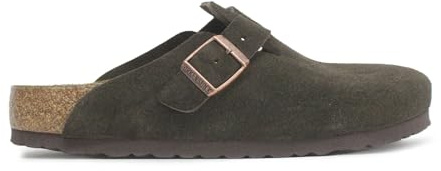 Birkenstock Unisex Boston Soft Footbed, Mocha Suede, 44 M EU