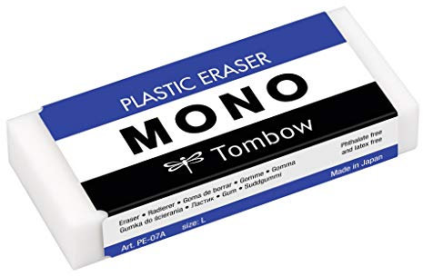 Tombow PE-07A MONO L - Gomma per cancellare priva di PVC, ftalati e lattice, 38 g