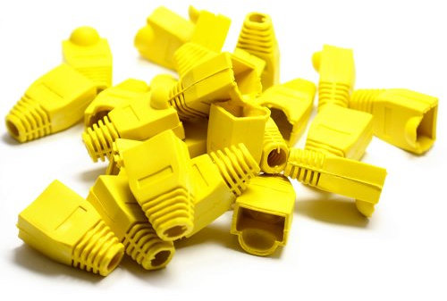 Boot pour RJ45 Ethernet Réseau Câbles Jaune Lot de 100 Manchon