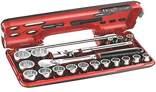 Facom SL.DBOX112 Bi-Hex Socket Set in Detection Box, 1/2 Drive, 8mm-32mm