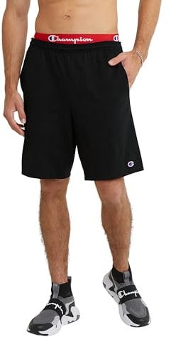 Champion Herren-Shorts aus Jersey mit Taschen, 22,9 cm, schwarz, XX-Large