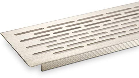 SOTECH Grille de ventilation aspect inox 500 x 100 mm Tôle perforée Grille perforée Tôle alvéolaire Grille de ventilation