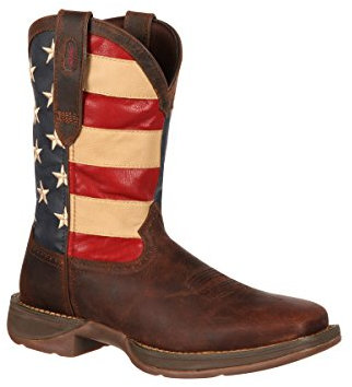 Durango Patriotic Pull-On Western Flag Boot, Brown And Union Flag, Size 7.5(2E)