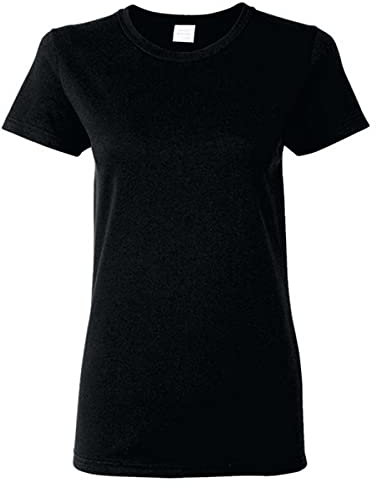 Gildan Ladies/Womens Heavy Cotton Missy Fit Short Sleeve T-Shirt (M) (Black)