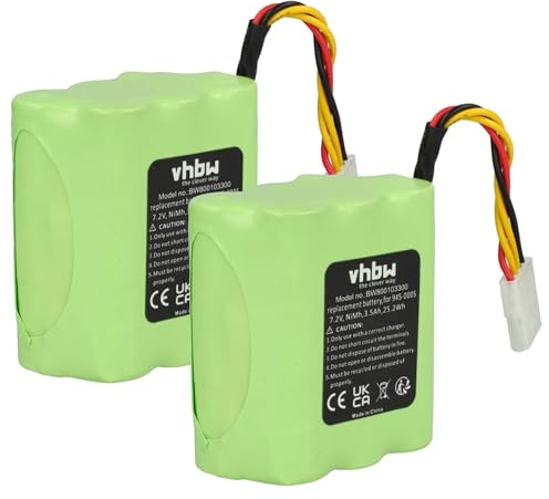 vhbw 2X Batterie Compatible avec Neato XV Essential Robot électroménager (3500mAh, 7,2V, NiMH)