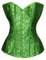 Bslingerie Womens Waist Cincher Boned Corset with Brocade (UK 10 (M), Green)