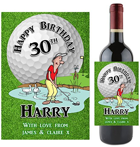 Personalised Golf Humour Wine Bottle Label ~ 18th 21st 30th 40th 50th 60th 70th 80th Birthday Gift Idea N52