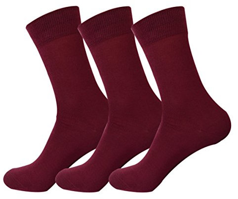 Jasmine Silk 3 Pairs Supersoft Mens 100% Bamboo Socks Thermal Sock 6.5-11 (Burgundy)