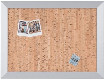 Bi-Office, Memoboard Kamashi, Dekorativer Kork, Silberner MDF-Rahmen, 60x45cm