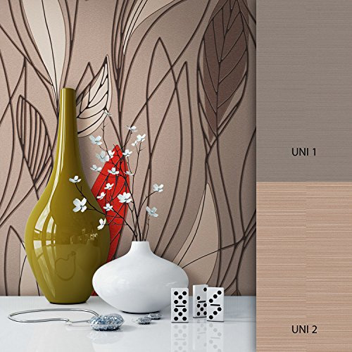 NEWROOM Barocktapete natur Vliestapete erdtöne rot Modern,modern schöne moderne und edle Design Optik, inklusive Tapezier Ratgeber