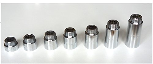 BFG Raccordi Idraulici 1/2 BSP, Prolunga 25 mm, Raccordi in Ottone Cromato per Riscaldamento Centrale e Sistemi di Alimentazione Idrica, 10 Bar, Temperatura Massima 95°C