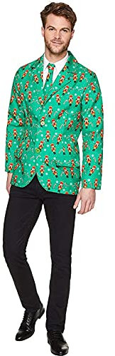 Green Nutcracker Jacket and Tie - Halloween Christmas Holiday Mens Costume, XL