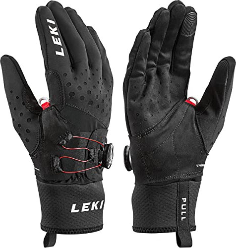 LEKI Nordic Tune Shark Boa Handschuhe, schwarz, EU 7